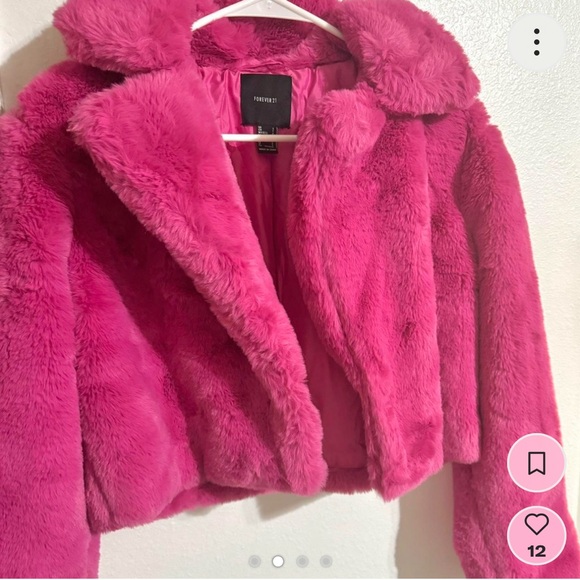 Pink fuzzy faux fur jacket - Picture 4 of 9